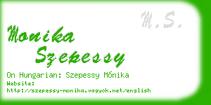 monika szepessy business card