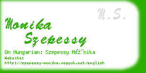 monika szepessy business card